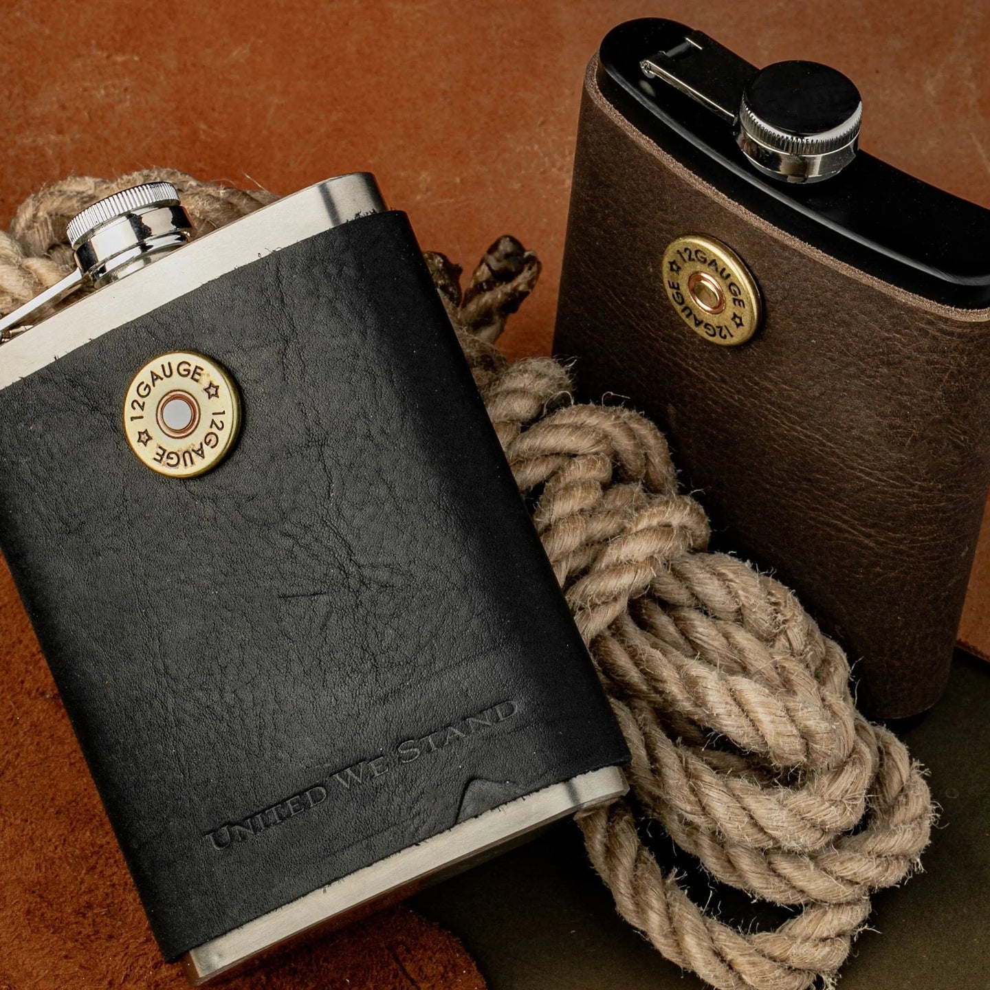 12 Gauge Leather Flask Liv & B Designs